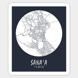 Sana'a, Yemen City Map - Full Moon Sticker